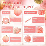 AOBKIAT Pink Gold Party Decorations Kit-Tissue Paper Pom