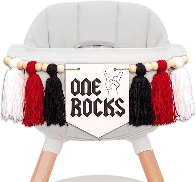One Rocks High Chair Banner Rock And Roll 1st Birthday Party