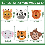 Safari Jungle Wild Animal Party Supplies 60PCS Disposable jungle zoo