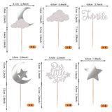 24 Pack Little Star Cupcake Toppers Glitter Moon Cloud Cupcake Picks