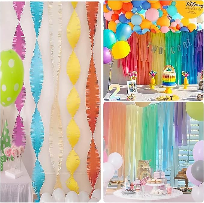 Crepe Paper Streamers 8 Rolls 656ft，GreenParty Decorations Streamers