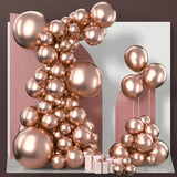 PartyWoo Rose Gold Balloons 100pcs Different Sizes of 18 12 10 5 Inch