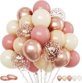 Funhot Retro Blush Pink Balloons Set, 60PCS Dusty Pink Birthday