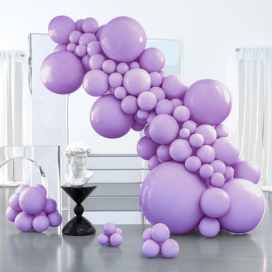 PartyWoo Pastel Purple Balloons 100 pcs Different Sizes Pack of 36 18