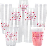 Valentine's Party Supplies Romantic 60 Pcs 12oz Love Themed Plastic