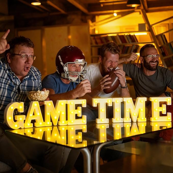 8 Pcs Game Time Football Party Decorations Game Time LED Lights up