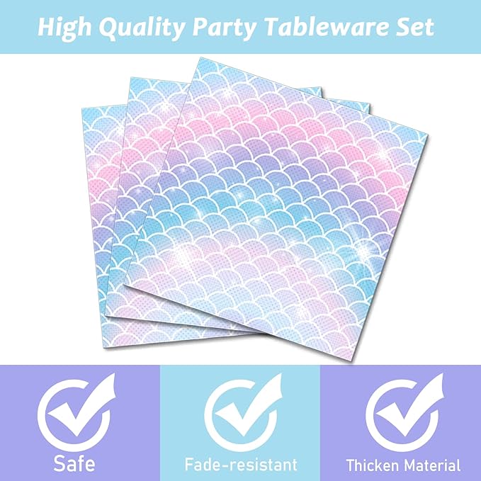 96 Pieces Mermaids Themed Party Decorations Mini Under the Sea