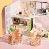 6 Pcs Crown Cake Topper Artificial Pearl Rhinestone Small Tiara Cake