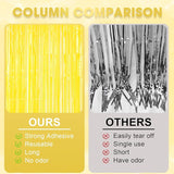 Voircoloria 3 Pack 3.3 x 8.2 ft Pastel Yellow Foil Fringe Backdrop