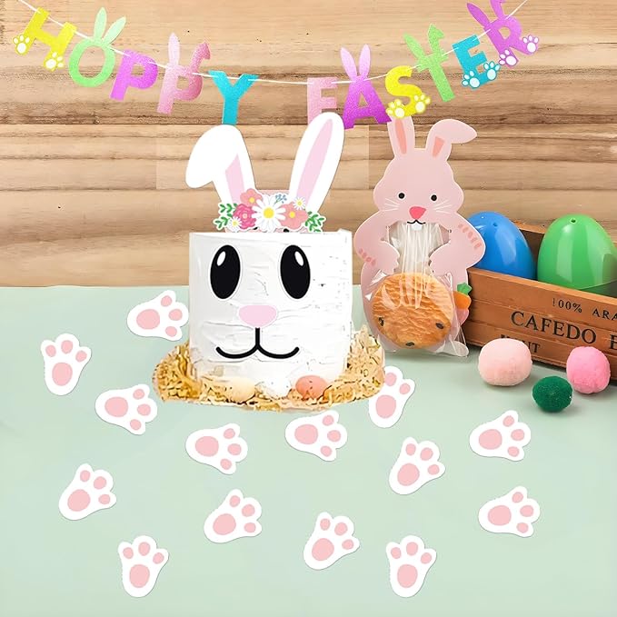Easter Party Decorations Glitter Bunny Hoppy Easter Banner Spring