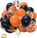Halloween Balloons Orange Black Decorations Kelfara 60Pcs 12inch