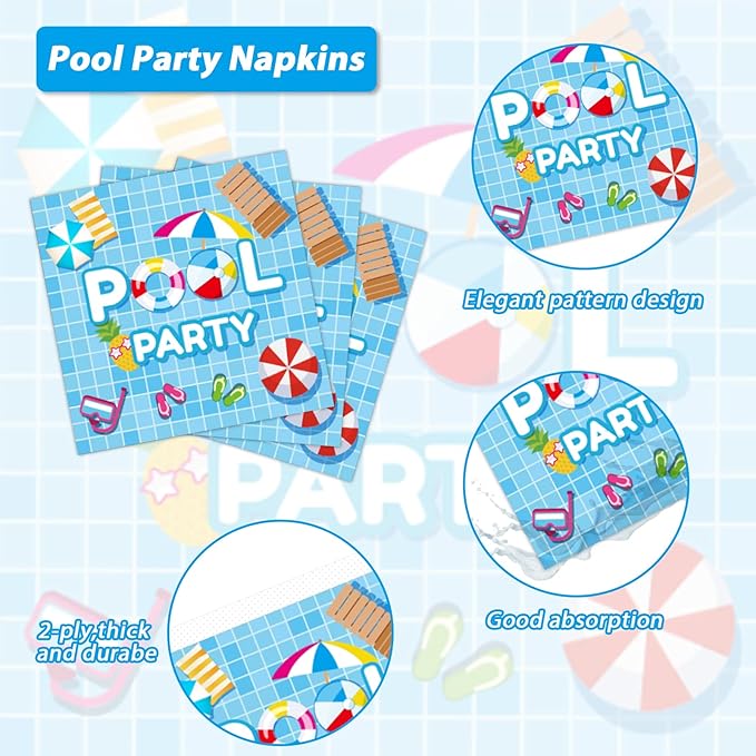 98 Pieces Pool Party Decorations Summer Beach Birthday Party