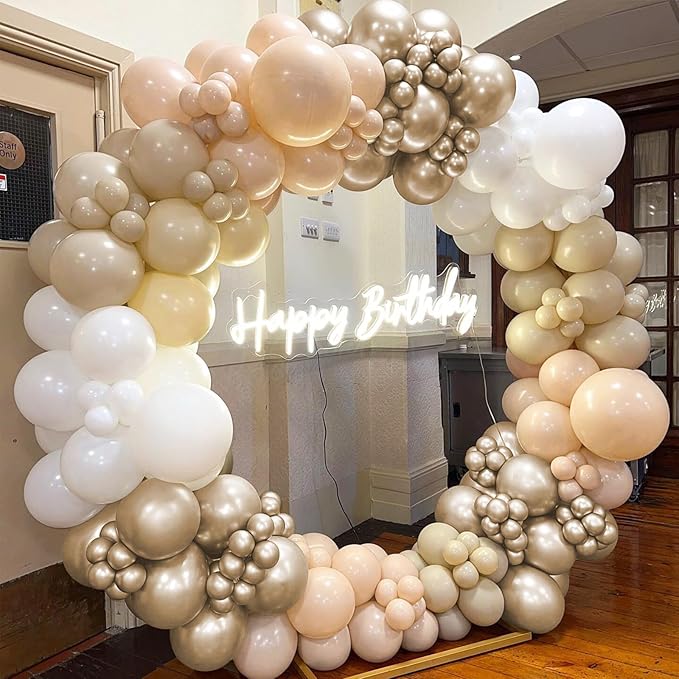 BAUANOOY Neutral Balloons, 60pcs 12 Inch Nude Balloon Beige Balloons