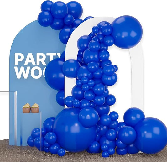 PartyWoo Royal Blue Balloons 100pcs Different Sizes Pack of 36 18 12