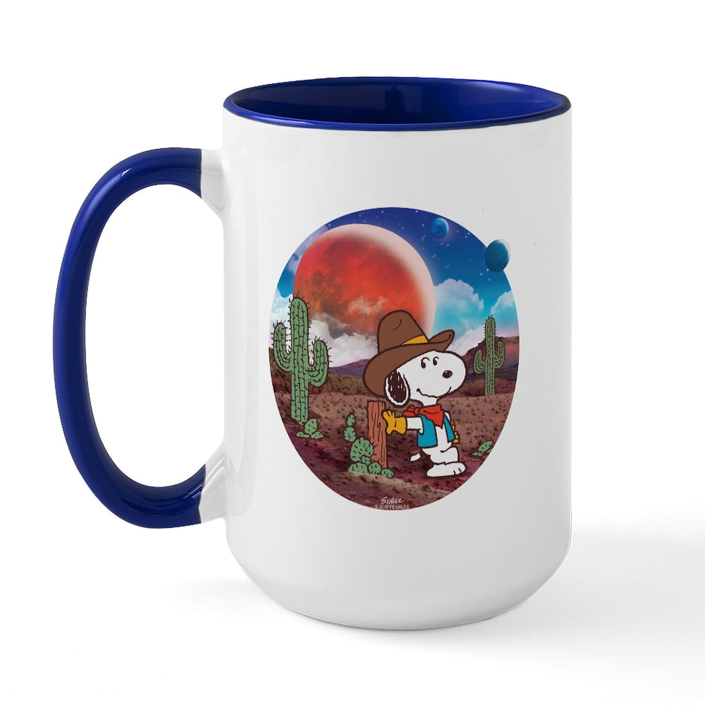 CafePress Snoopy Space Cowboy Mugs 15 oz (444 ml) Ceramic Coffee Mug