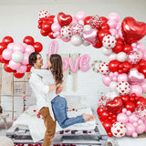 Valentines Day Balloon Arch Garland Kit Red Pink White Heart Shaped