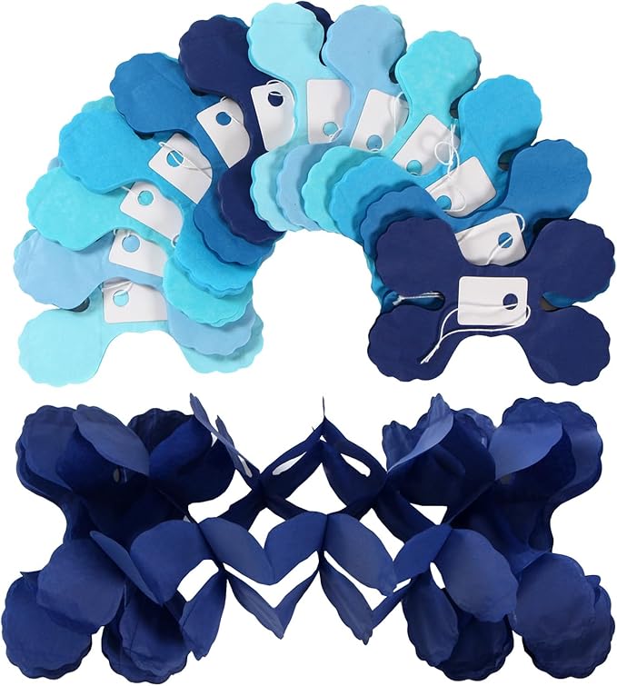 Baby-Royal Navy-Blue Party-Decorations Streamers Garland - 12pcs Boy