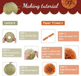 Fall Wedding Decorations 12 PCS Orange Maple Leaf Paper Lanterns