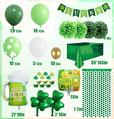 St Patricks Day Party Decorations with Balloons Tablecloth Green