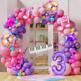 9Pcs Kpop Birthday Decorations - Kpop Music Balloons Hot Pink Mus 3