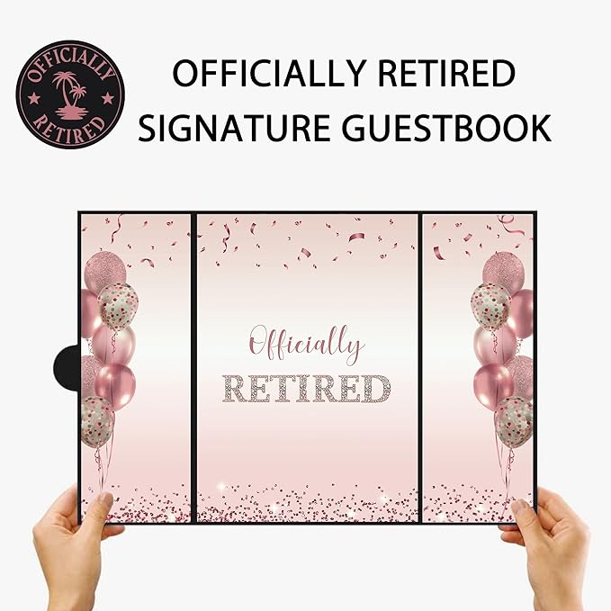 Rose Gold Retirement Party Decorations for Women Officially Retired