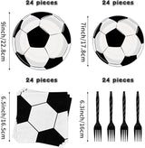 96 Pcs Soccer Plates and Napkins Soccer Party Supplies for Birthday