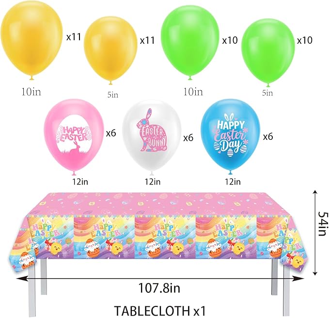 82Pcs Easter Party Decorations for Kids Easter Egg Hunt Kit with