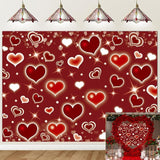 Red Heart Party Backdrop 8x6FT Valentine's Day Photography