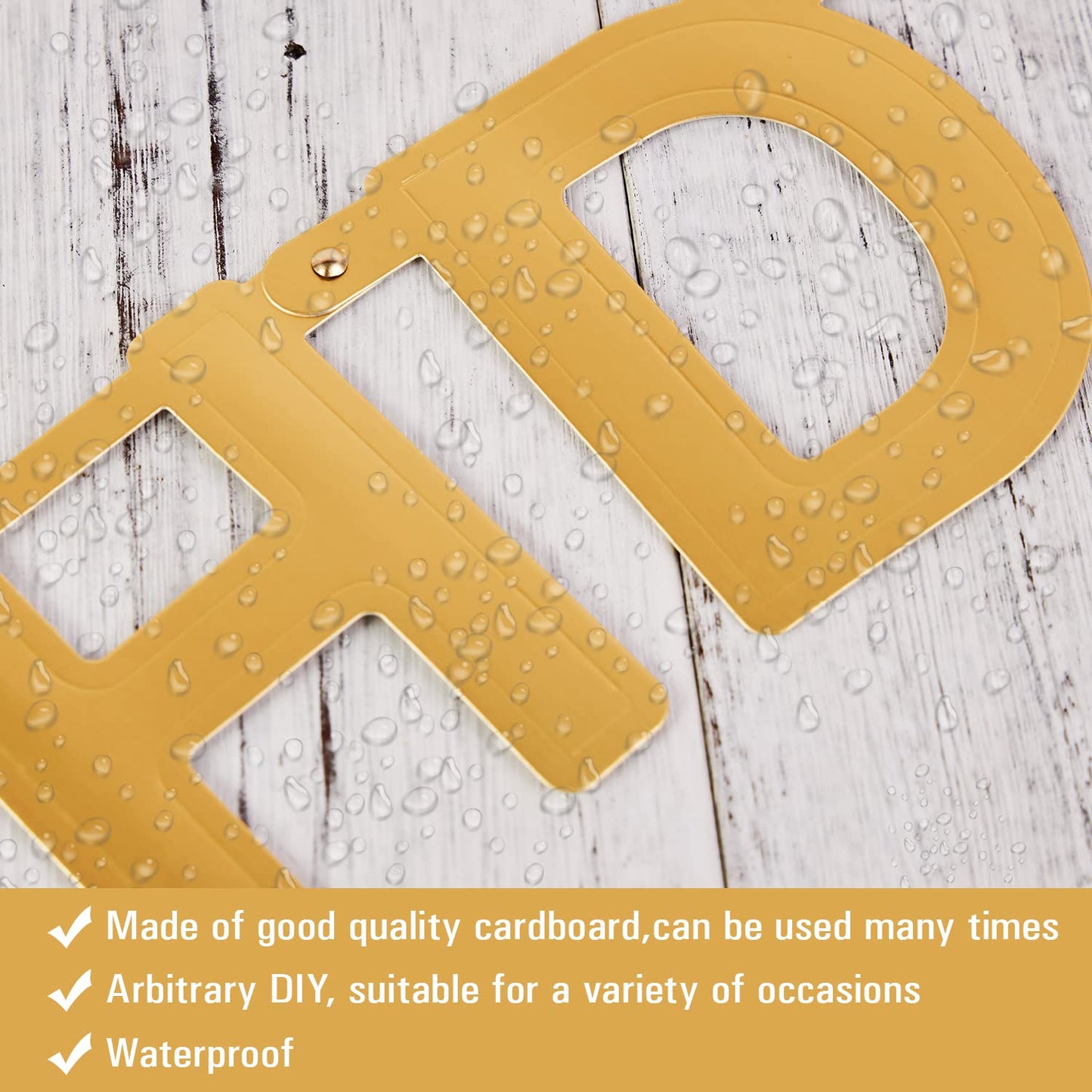 SUNBEAUTY 146 Pcs Gold DIY Make Your Own Banner Customizable Letters