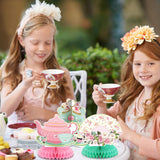 Liliful 12 Pcs Tea Party Decorations Floral Teapot Honeycomb