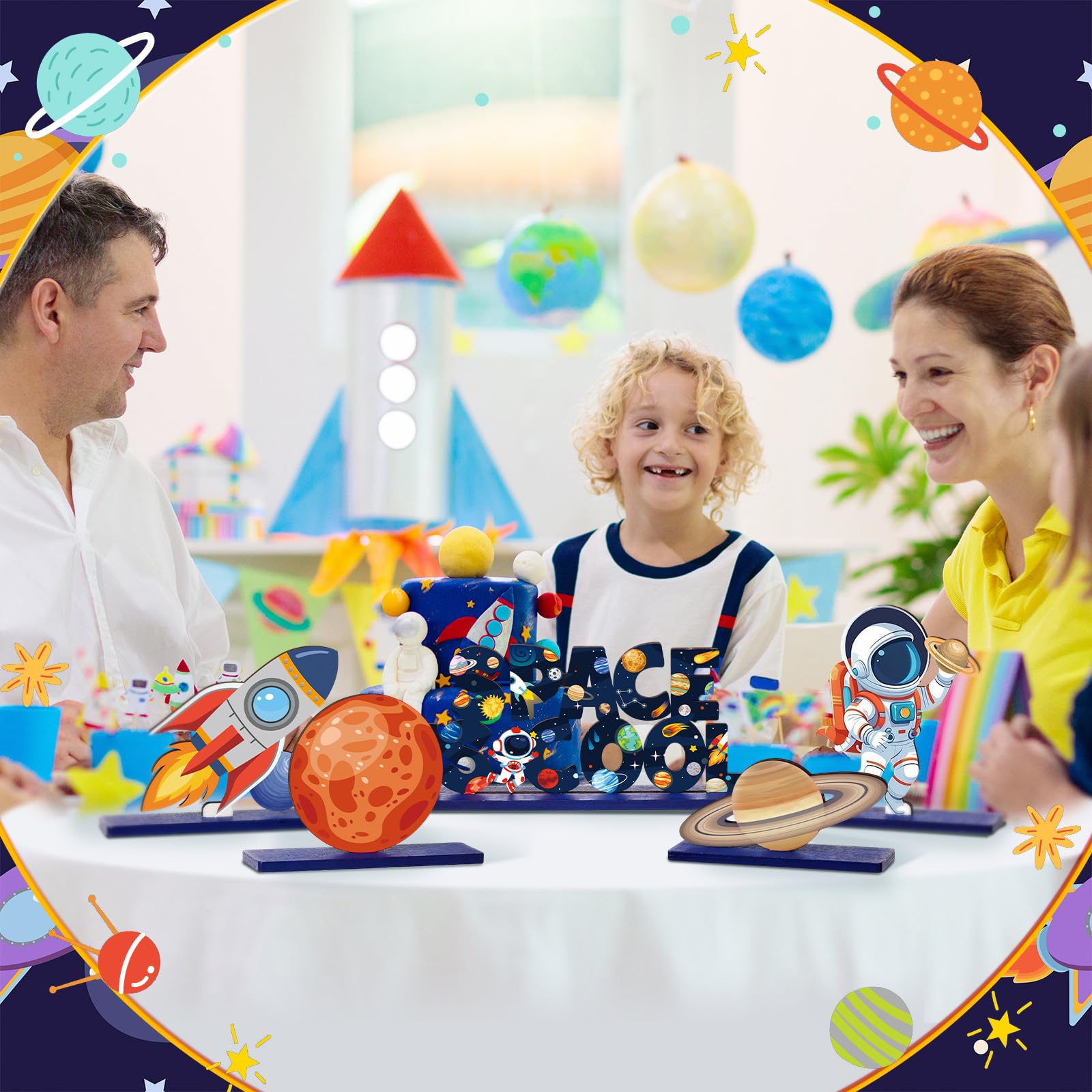 6 Pcs Space Theme Party Decoration Outer Space Table