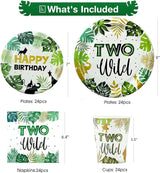Two Wild Birthday Decorations Tableware Safari Jungle Theme 2nd