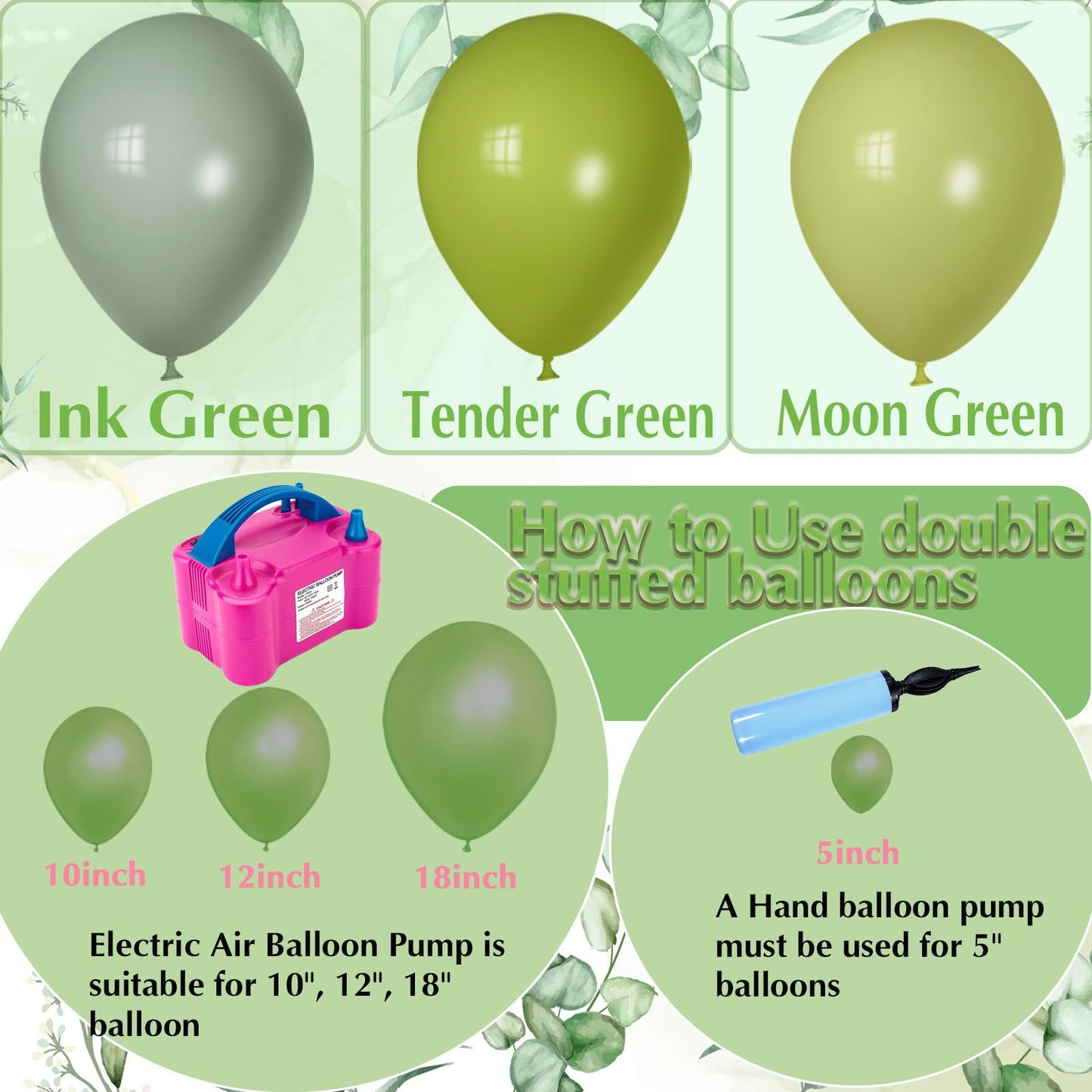 Green Balloons Arch Garland, Scmdoti Moon Green Balloons Different