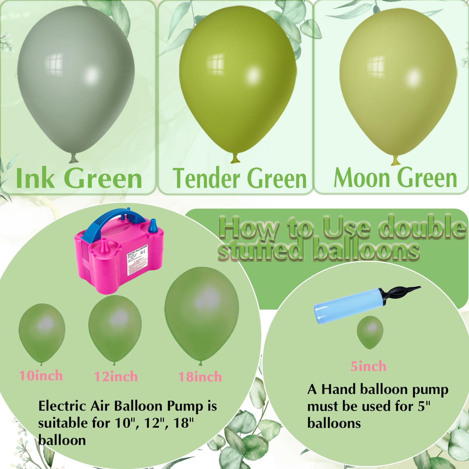 Green Balloons Arch Garland, Scmdoti Moon Green Balloons Different