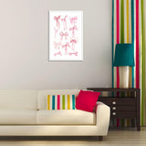 Pnsoien Trendy Pink Bow Ties Posters Preppy Chinoiserie Coquette Room