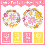 AGoooodySet 150pcs Groovy Daisy Party Supplies Plates Napkins Groovy