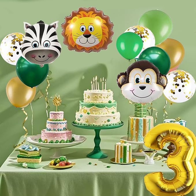 Jungle 3rd Birthday Decorations Safari Birthday Party Wild Three
