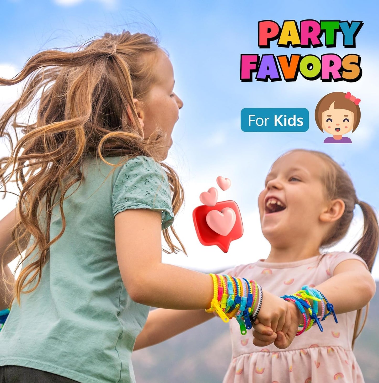 UpBrands 48 Fidget Toys Friendship Zipper Bracelets 7 ½”, Party Favors