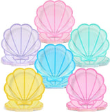 60Pcs Pastel Seashell Paper Plates Mermaid Birthday Party Supplies