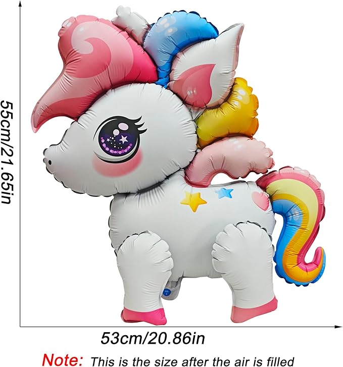 Self Standing Unicorn Animal 4D Foil Balloons For Unicorn Theme Kids