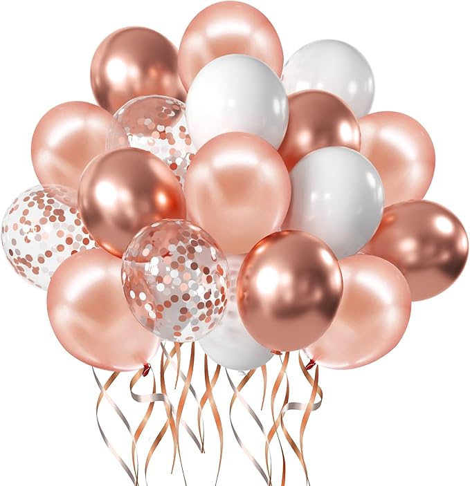 Zesliwy 50pcs Party Balloons Rose Gold Balloons, Rose Gold Metallic