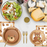 96 Pcs Bear Baby Shower Party Plates Decorations We Can Bearly Wait