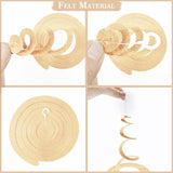 36 Pcs Green Brown Orange Beige Hanging Swirl Decorations Felt Swirl