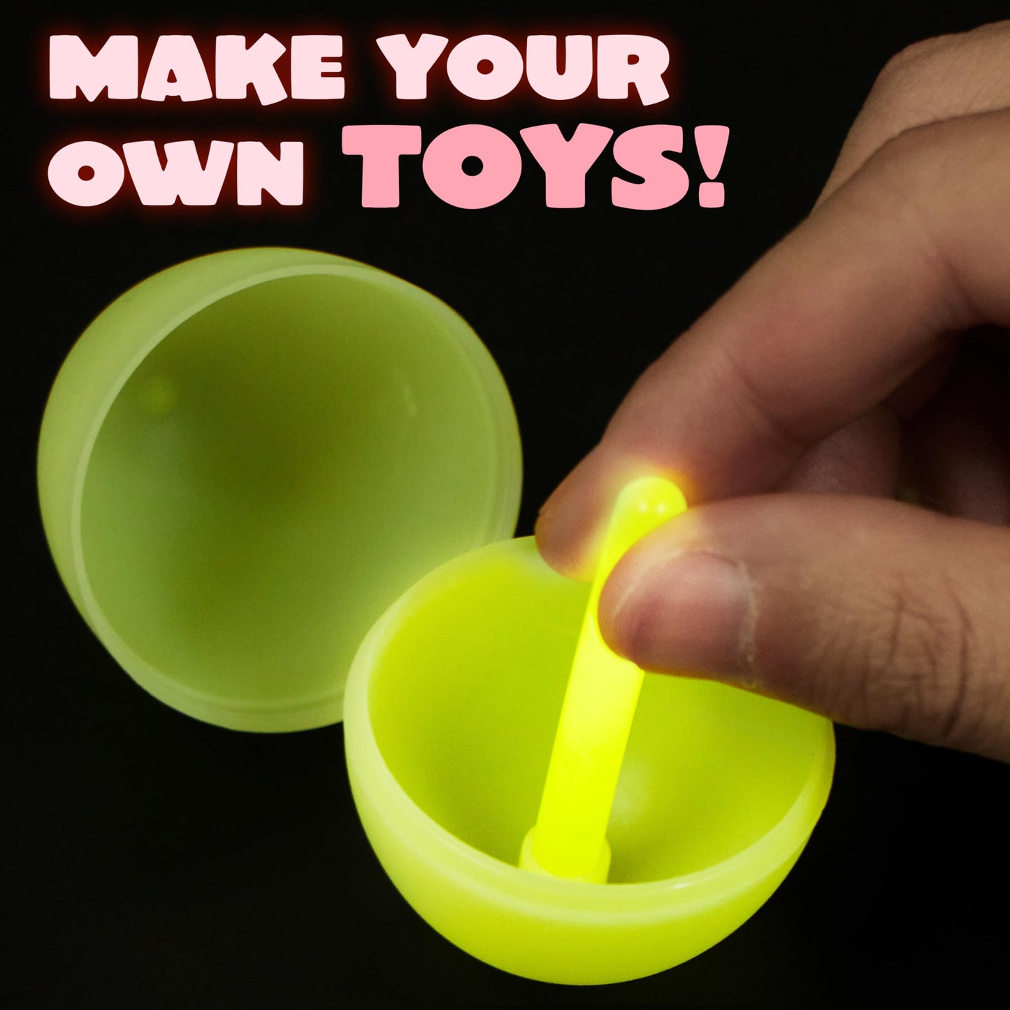 JOYIN 144 Pcs Easter Eggs with 288 Pcs Mini Glow Sticks for Kids