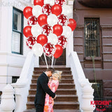 Valentines Day Balloons Red White 12 Inch Pack of 40 Valentines