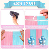 Voircoloria 3 Pack 3.3 x 8.2 ft Pastel Blue and Pink Foil Fringe