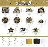 Black and Gold Themed 2026 Graduation Decorations Set Congrats Grad