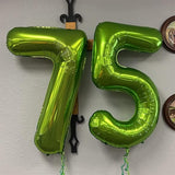 40'' Green Number 7 Balloons, Giant Self Inflating Foil Number