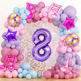 9Pcs Kpop Birthday Decorations - Kpop Music Balloons Hot Pink Mus 8