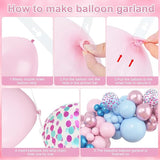 Amandir 153pcs Pink Blue Balloon Garland Arch Kit, Different Sizes 18